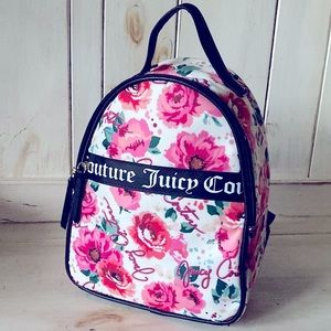 Juicy Couture Backpack Bag Pick Ur Petal Pink Floral Purse Black White New